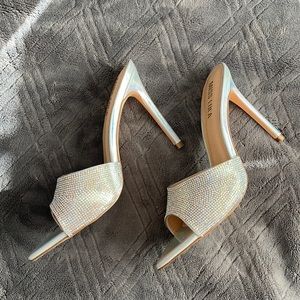 Miss Lola- Silver Holographic Rhinestone Heels